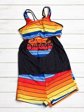 Women's 2 Piece Summer Themed Swim Suit Plus Size 2X